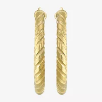 10K Gold Round Hoop Earrings