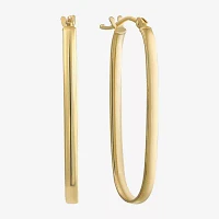 10K Gold Oval Hoop Earrings