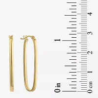 10K Gold Oval Hoop Earrings