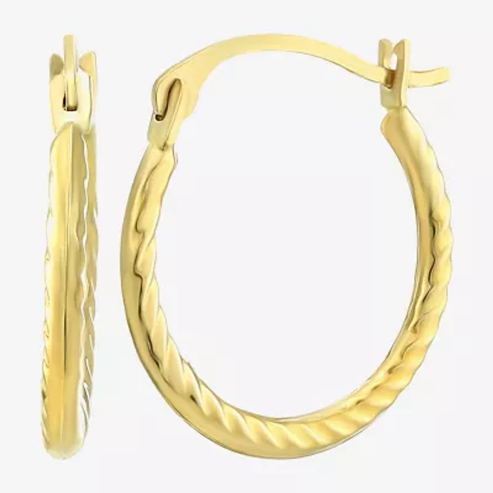 10K Gold Round Hoop Earrings