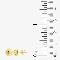 14K Gold 13mm Round Stud Earrings
