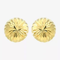 14K Gold 13mm Round Stud Earrings