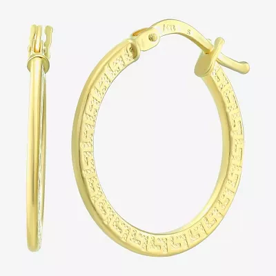 14K Gold Round Hoop Earrings