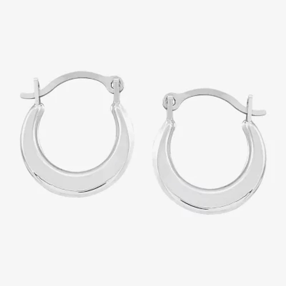 10K White Gold 10.5mm Hoop Earrings