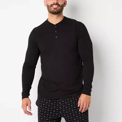 Stafford Mens Long Sleeve Henley Neck Pajama Top