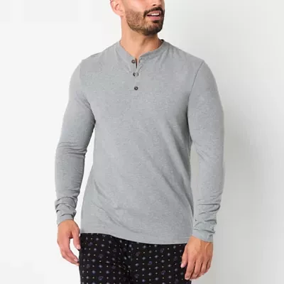 Stafford Mens Long Sleeve Henley Neck Pajama Top