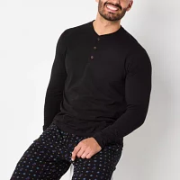 Stafford Mens Long Sleeve Henley Neck Pajama Top