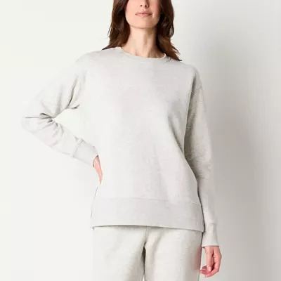 Xersion Womens Super Soft Fleece Crew Neck Long Sleeve Sweatshirt