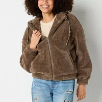 Arizona Sherpa Heavyweight Womens Juniors Bomber Jacket