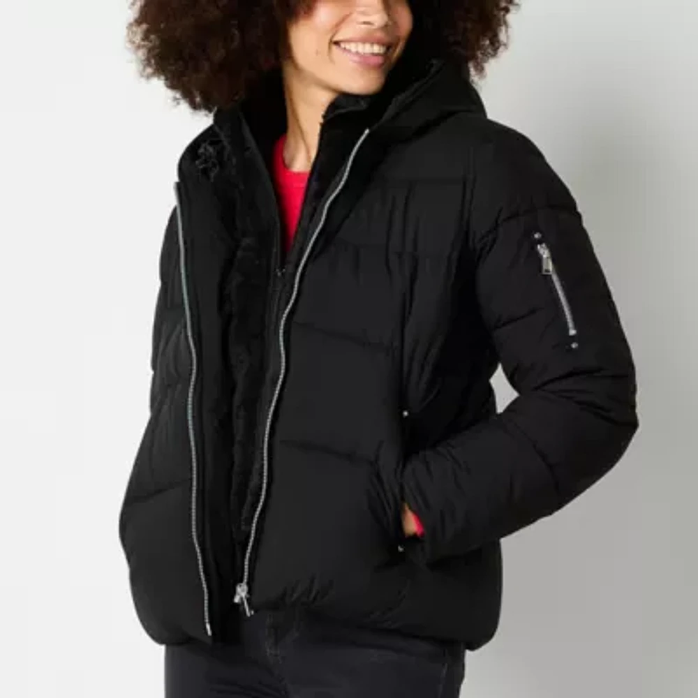 Maralyn And Me Hooded Heavyweight Womens Juniors Puffer Jacket