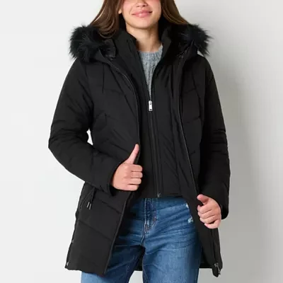 Maralyn And Me Hooded Heavyweight Womens Juniors Puffer Jacket