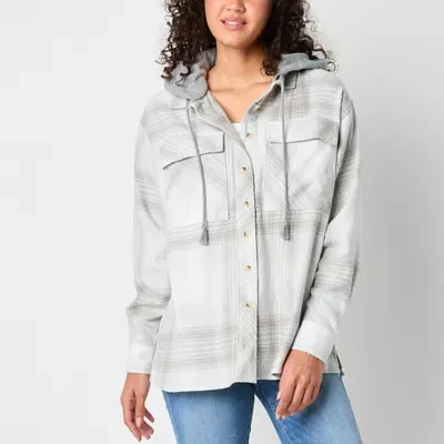 Arizona Juniors Womens  Adaptive Long Sleeve Flannel Shirt