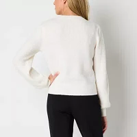 Liz Claiborne Womens Crew Neck Long Sleeve Pullover Sweater