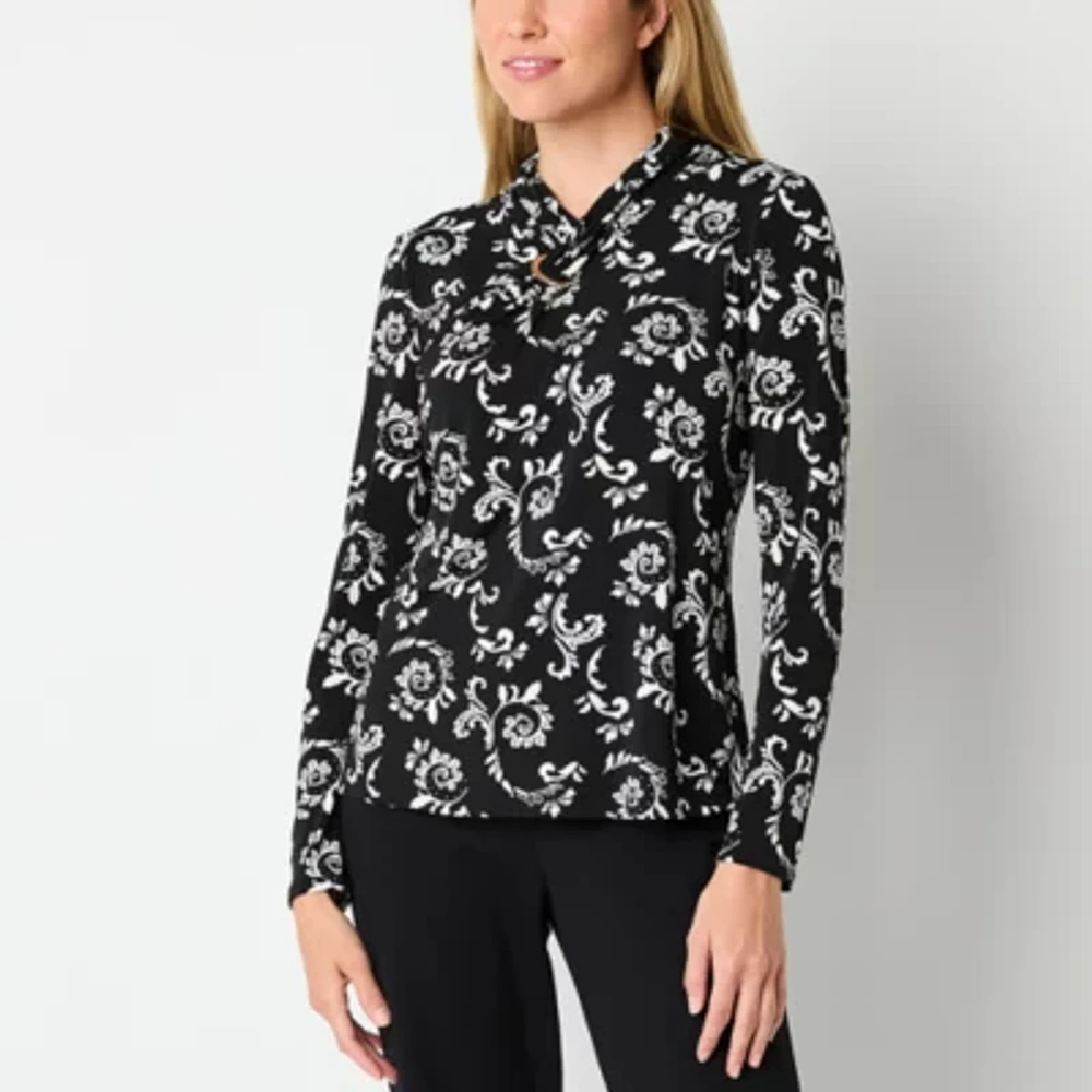 Liz Claiborne Womens Long Sleeve Blouse