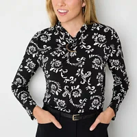 Liz Claiborne Womens Long Sleeve Blouse