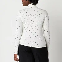 Worthington Womens Long Sleeve Turtleneck Top