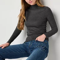 a.n.a Womens Mock Neck Long Sleeve T-Shirt