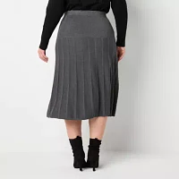 Liz Claiborne Womens Midi A-Line Skirt-Plus