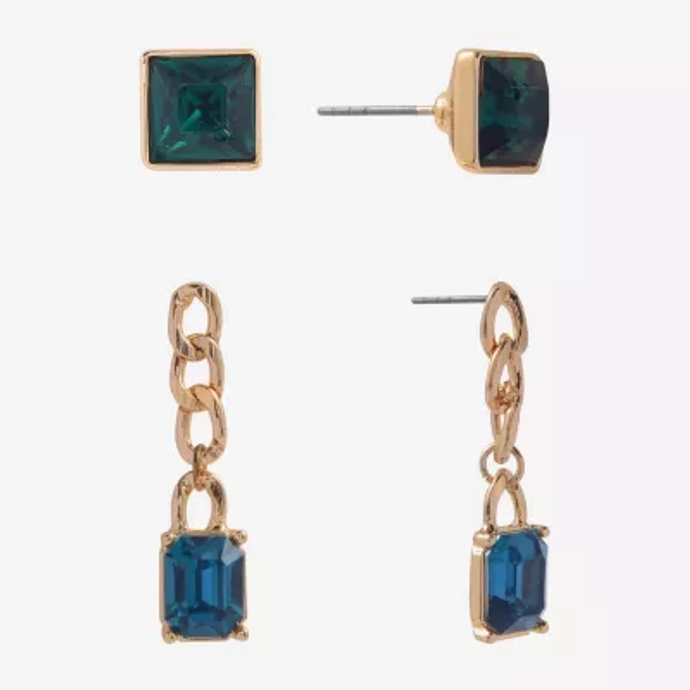 Mixit Gold Tone 2 Pair Earring Set