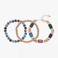 Mixit Gold Tone 3-pc. 7 Inch Curb Bracelet Set