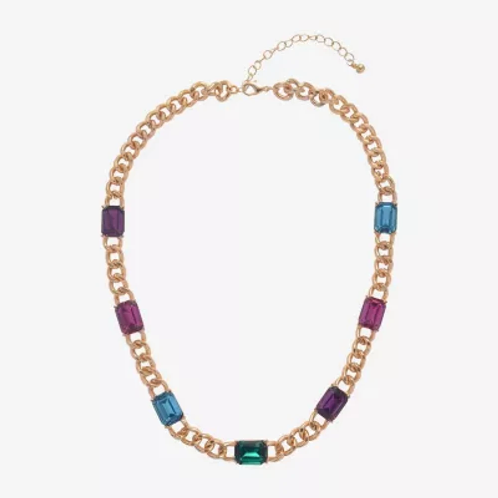 Mixit Gold Tone 18 Inch Curb Statement Necklace