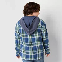 Thereabouts Little & Big Boys Hooded Long Sleeve Flannel Shirt