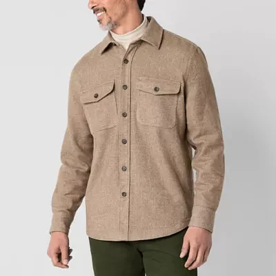 St. John's Bay Twill Mens Midweight Shirt Jacket