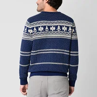 St. John's Bay Fairisle Mens Crew Neck Long Sleeve Pullover Sweater