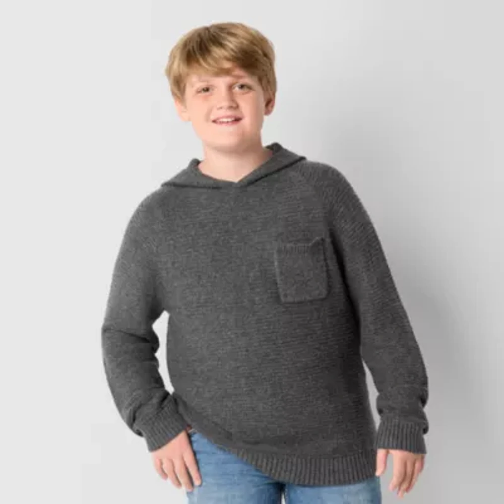 Thereabouts Little & Big Boys Hooded Long Sleeve Pullover Sweater