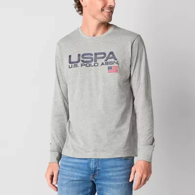 U.S. Polo Assn. Mens Crew Neck Long Sleeve Classic Fit Graphic T-Shirt