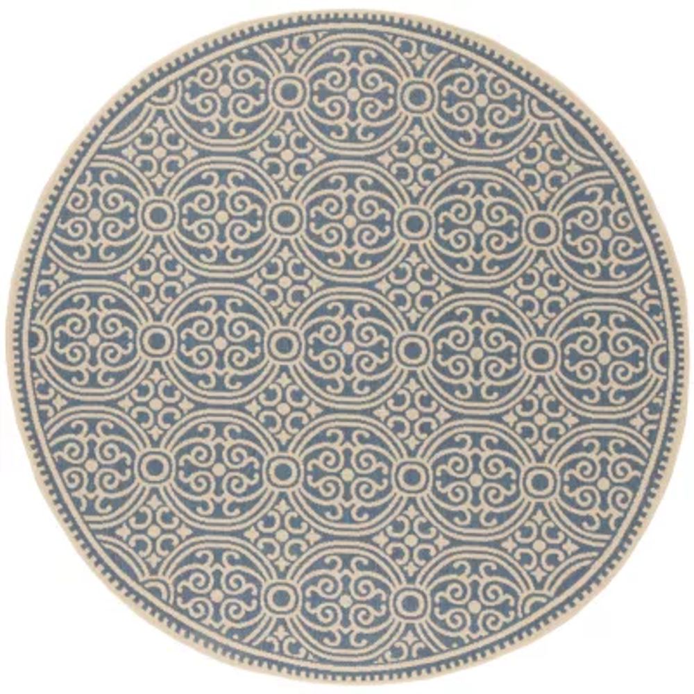 Safavieh Linden Collection Barnes Geometric Round Area Rug