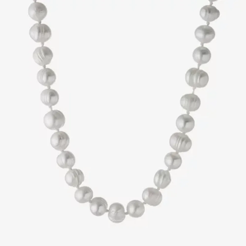 Silver Treasures Cultured Freshwater Pearl Sterling Silver 16 Inch Strand Necklace