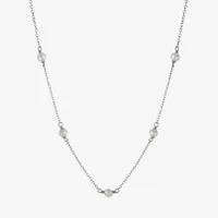 Silver Treasures Cultured Freshwater Pearl Sterling Silver 16 Inch Cable Strand Necklace