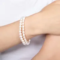 Silver Treasures Cultured Freshwater Pearl 2-pc. Sterling Silver Bracelet Set