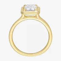 Womens Lab Created White Moissanite 10K Gold Solitaire Engagement Ring