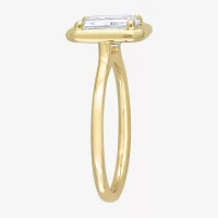 Womens Lab Created White Moissanite 10K Gold Solitaire Engagement Ring