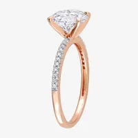 Womens 1/10 CT. T.W. Lab Created White Moissanite 14K Rose Gold Solitaire Engagement Ring