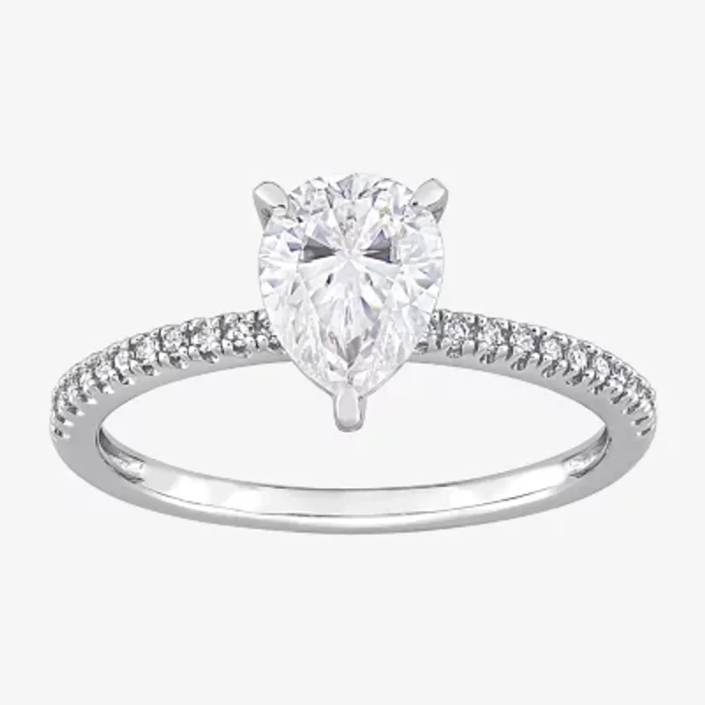 Womens 1/10 CT. T.W. Lab Created White Moissanite 14K Gold Solitaire Engagement Ring