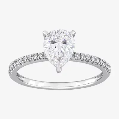 Womens 1/10 CT. T.W. Lab Created White Moissanite 14K Gold Solitaire Engagement Ring