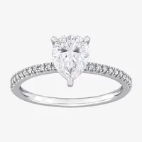 Womens 1/10 CT. T.W. Lab Created White Moissanite 14K Gold Solitaire Engagement Ring