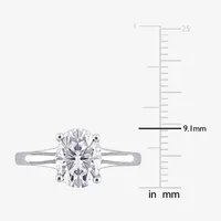 Womens Lab Created White Moissanite 14K Gold Solitaire Engagement Ring