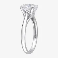 Womens Lab Created White Moissanite 14K Gold Solitaire Engagement Ring