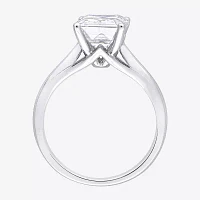 Womens Lab Created White Moissanite 10K Gold Solitaire Engagement Ring