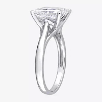 Womens Lab Created White Moissanite 10K Gold Solitaire Engagement Ring