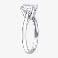 Womens Lab Created White Moissanite 14K Gold Solitaire Engagement Ring