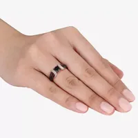 Midnight Black Womens 1 CT. T.W. Natural Diamond 10K Rose Gold Cocktail Ring