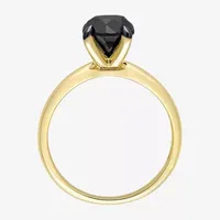 Midnight Black Womens 2 CT. T.W. Natural Diamond 10K Gold Round Solitaire Engagement Ring