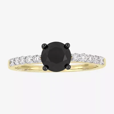 Midnight Black Womens 1 1/4 CT. T.W. Natural Diamond 14K Gold Round Engagement Ring
