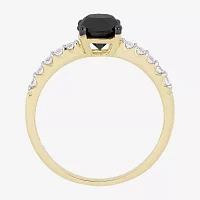 Midnight Black Womens 1 1/4 CT. T.W. Natural Diamond 14K Gold Round Engagement Ring