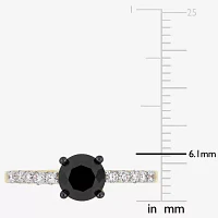 Midnight Black Womens 1 1/4 CT. T.W. Natural Diamond 14K Gold Round Engagement Ring